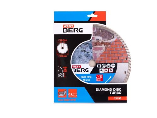 DIAMANT Gyémánt vágókorong 230 x 2,4 x 7,0 x 22,2 mm turbo