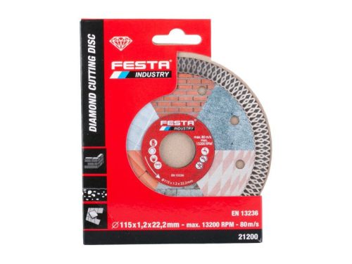 FESTA Gyémánt vágókorong 115 x 1,4 x 22,2 mm turbo