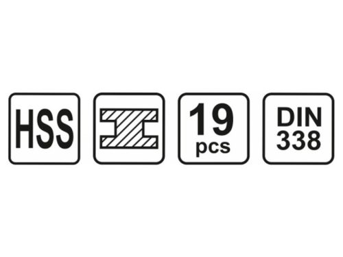 STHOR Csigafúró készlet 19 részes 1,0-13,0 mm HSS