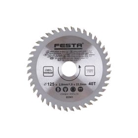 FESTA Fűrésztárcsa fához 125 x 22,2 x 1,8 mm / 40T