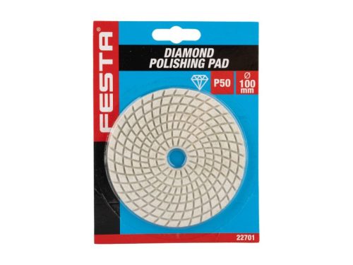 FESTA Tépőzáras gyémánt csiszoló és polírozókorong 100 mm / P50 vizes