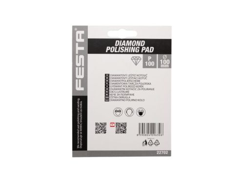 FESTA Tépőzáras gyémánt csiszoló és polírozókorong 100 mm / P100 vizes