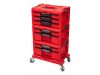 QBRICK SYSTEM PRO Gurulós Fiókos Szerszámosláda 3 Red Ultra HD