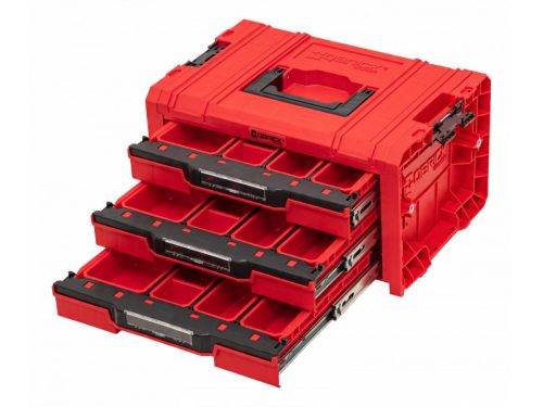 QBRICK SYSTEM PRO Gurulós Fiókos Szerszámosláda 3 Red Ultra HD