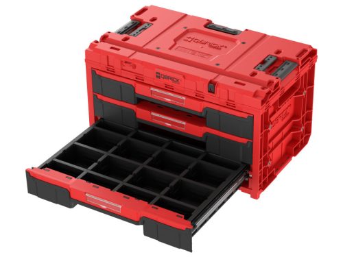 QBRICK SYSTEM ONE 2.0 3 fiókos szerszámosláda Red Ultra HD