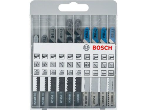 BOSCH Dekopírfűrészlap készlet 10 részes T befogás fémre/fára