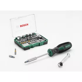   BOSCH Racsnis bithegy és dugókulcs készlet 27 részes + csavarhúzó