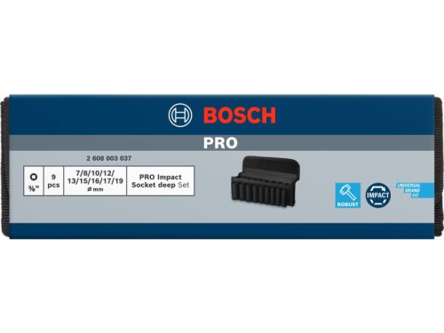 BOSCH PRO Hoszzú gépi dugókulcs készlet 9 részes 3/8" 7-19 mm CrMo