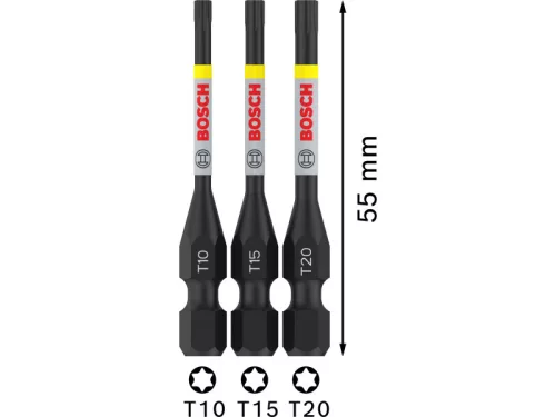 BOSCH PRO Impact bithegy készlet 3 részes T10 / T15 / T20 x 55 mm 1/4" Hex