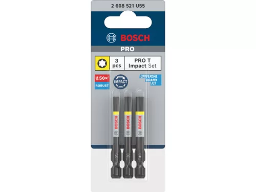 BOSCH PRO Impact bithegy készlet 3 részes T25 / T30 / T40 x 55 mm 1/4" Hex