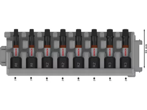 BOSCH PRO Impact bithegy készlet 8 részes R1 - R3 x 25 mm Robertson 1/4" Hex