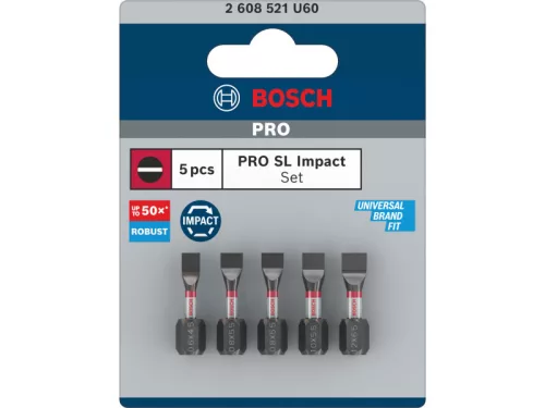 BOSCH PRO Impact bithegy készlet 5 részes 25mm (SL4,5/SL5,5x3/6,5x1db) 1/4" Hex