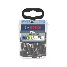   BOSCH PRO Impact bithegy készlet PH2/PZ2/T20/25/30x5db x 25mm Tic Tac dobozban 1/4" Hex (25 db)