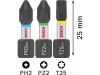 BOSCH PRO Impact bithegy készlet PH2/PZ2/T20/25/30x5db x 25mm Tic Tac dobozban 1/4" Hex (25 db)