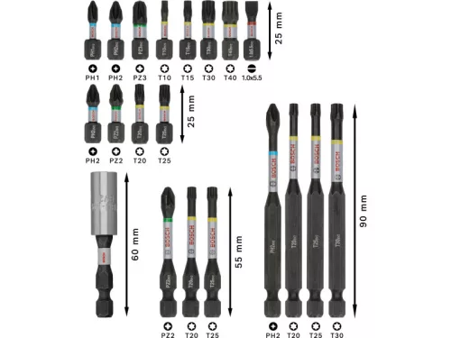 BOSCH PRO Impact bithegy készlet 20 részes 1/4" Hex