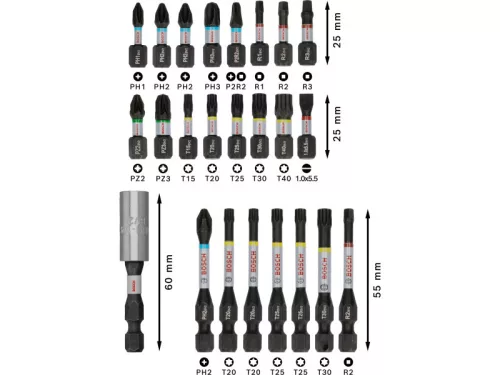 BOSCH PRO Impact bithegy készlet 24 részes 1/4" Hex