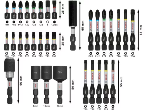 BOSCH PRO Impact bithegy készlet 33 részes 1/4" Hex