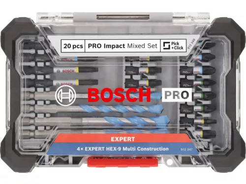 BOSCH PRO Impact bithegy és univerzálos fúrószár készlet 20 részes 1/4 Hex