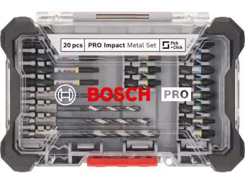 BOSCH PRO Impact bithegy és csigafúró készlet 20 részes 1/4" Hex
