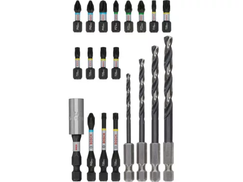 BOSCH PRO Impact bithegy és csigafúró készlet 20 részes 1/4" Hex