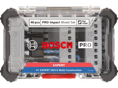BOSCH PRO Impact bithegy és univerzálos fúrószár készlet 40 részes 1/4" Hex
