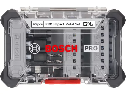 BOSCH PRO Impact bithegy és csigafúró készlet 40 részes 1/4" Hex