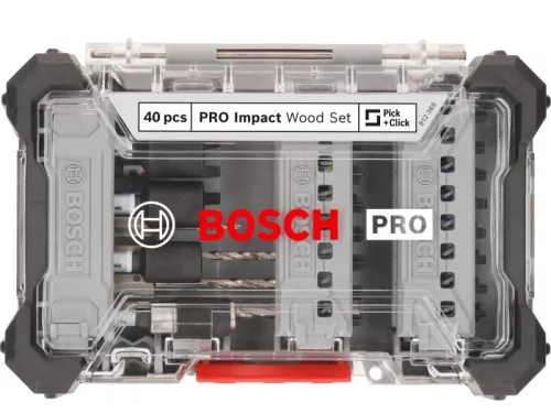 BOSCH PRO Impact bithegy és fafúrószár készlet 40 részes 1/4" Hex