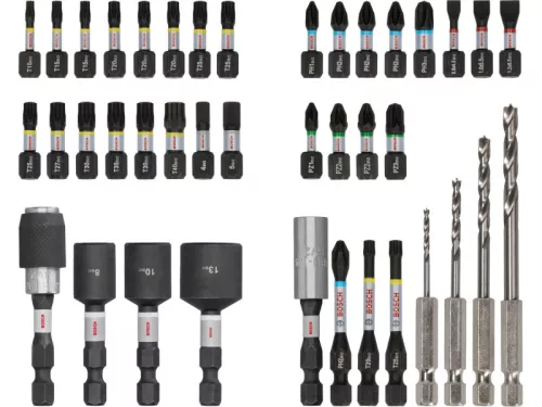 BOSCH PRO Impact bithegy és fafúrószár készlet 40 részes 1/4" Hex
