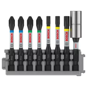   BOSCH PRO Bithegy készlet 8 r. 50 mm + tartó (PH2 x 2, PZ2 x 2, T20, T25, T30) Pick & Click