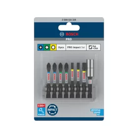   BOSCH PRO Bithegy készlet 8 r. 50 mm + tartó (PH2 x 2, PZ2 x 2, T20, T25, T30) Pick & Click