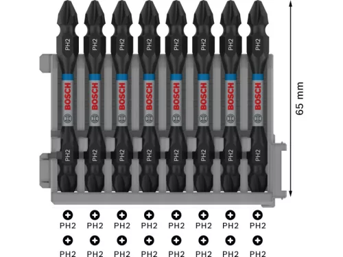 BOSCH PRO Bithegy készlet 7 r. 50 mm + tartó (PH2, PZ2, T15, T20, T25, T30) Pick & Click