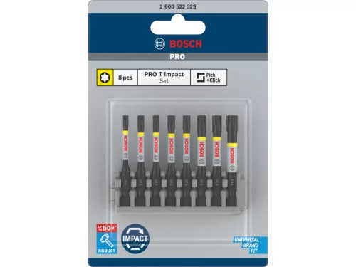 BOSCH PRO Bithegy készlet 8 részes 55 mm (T15, T20 x 2, T25 x 2, T30 x 2, T40) Pick & Click