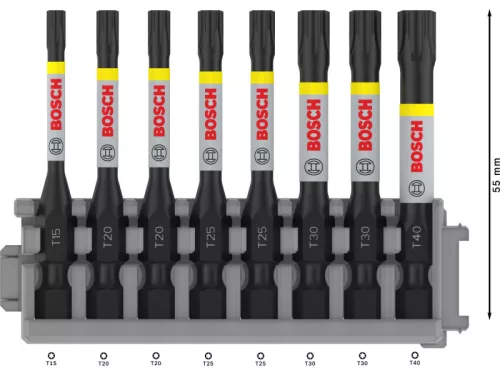 BOSCH PRO Bithegy készlet 8 részes 55 mm (T15, T20 x 2, T25 x 2, T30 x 2, T40) Pick & Click