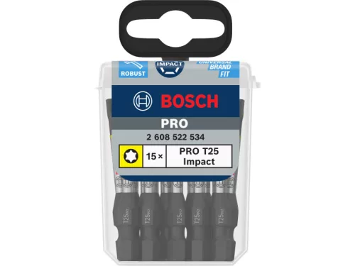 BOSCH PRO Impact bihegy T25 x 55 mm Tic Tac dobozban 1/4" Hex (15 db)