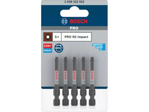 BOSCH PRO Impact bithegy R2 x 55 mm 1/4" Hex Robertson (5 db)