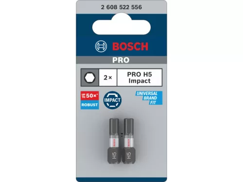 BOSCH PRO Impact bithegy H5 x 25 mm 1/4" Hex (2 db)