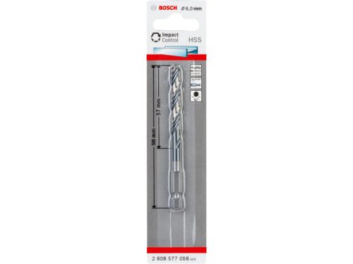 BOSCH Csigafúró 6,0 x 98/57 mm HSS bit befogású