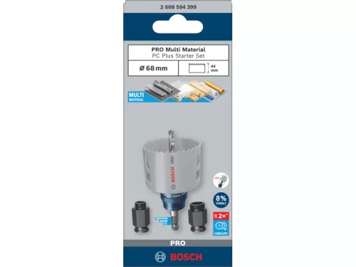 BOSCH PRO Körkivágó kezdőkészlet 68 mm (8% kobalttal) PC PLUS Multi Material
