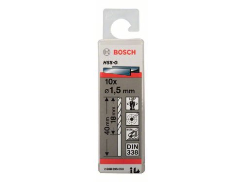 BOSCH Csigafúró 1,5 x 40/18 mm 135° HSS-G DIN 338 (10 db)