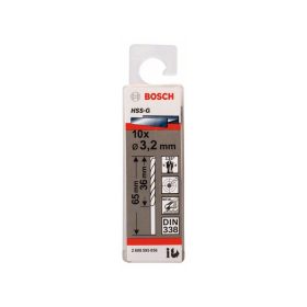 BOSCH Csigafúró 3,2 x 65/36 mm 135° HSS-G DIN 338 (10 db)