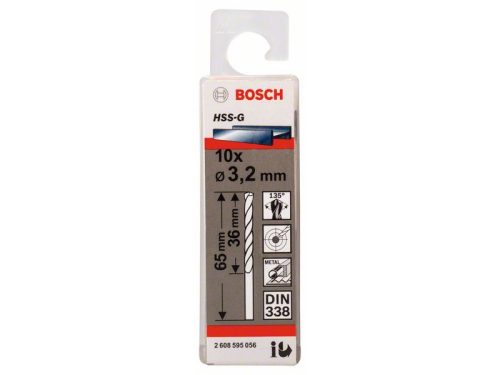 BOSCH Csigafúró 3,2 x 65/36 mm 135° HSS-G DIN 338 (10 db)