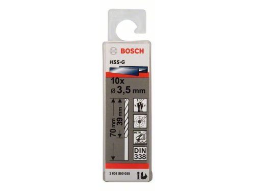 BOSCH Csigafúró 3,5 x 70/39 mm 135° HSS-G DIN 338 (10 db)