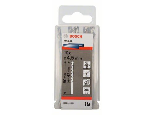 BOSCH Csigafúró 4,5 x 80/47 mm 135° HSS-G DIN 338 (10 db)