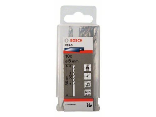 BOSCH Csigafúró 5,0 x 86/52 mm 135° HSS-G DIN 338 (10 db)