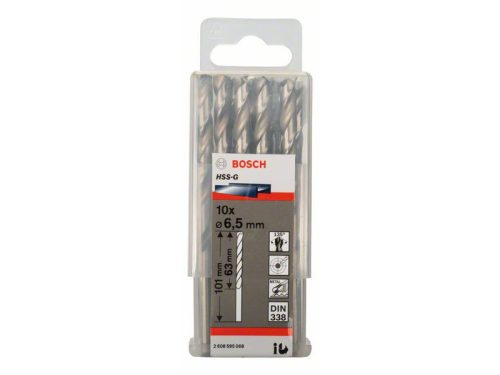 BOSCH Csigafúró 6,5 x 101/63 mm 135° HSS-G DIN 338 (10 db)