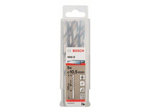 BOSCH Csigafúró 10,5 x 133/87 mm 135° HSS-G DIN 338 (5 db)