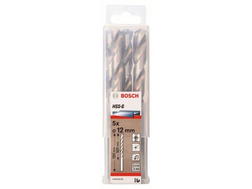 BOSCH Csigafúró 12,0 x 151/101 mm 135° HSS-G DIN 338 (5 db)