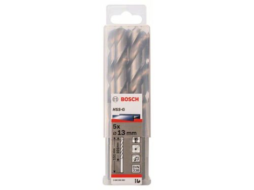 BOSCH Csigafúró 13,0 x 151/101 mm 135° HSS-G DIN 338 (5 db)