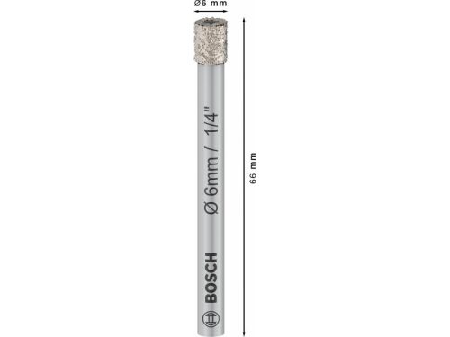 BOSCH PRO Száraz gyémántfúró 6 x 66 mm hengeres befogással