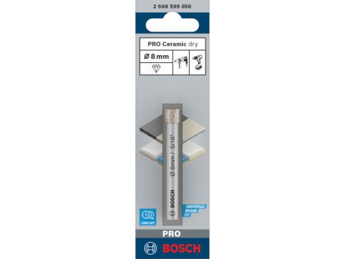 BOSCH PRO Száraz gyémántfúró 8 x 66 mm hengeres befogással
